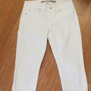 Womens White Denim Jordache Skinny Crop Jeans